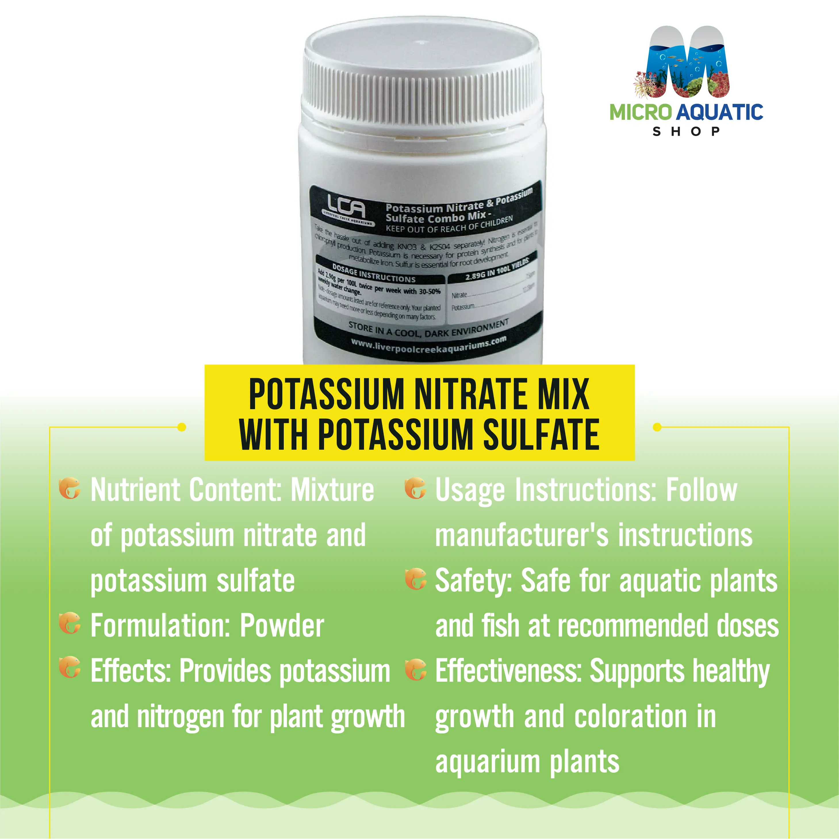 Potassium nitrate mix with Potassium Sulfate Micro Aquatic Shop
