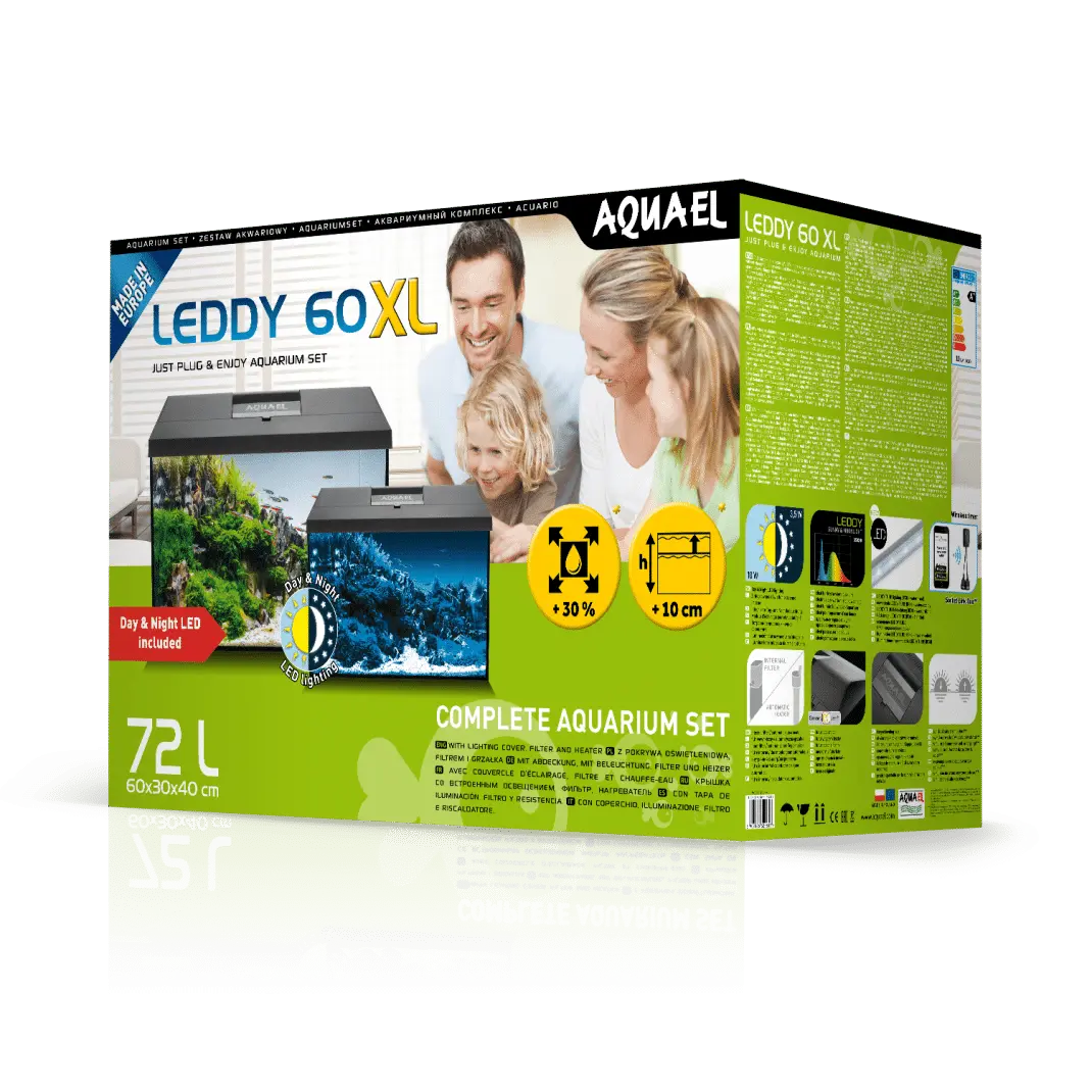Aquael Leddy Day & Night 60XL Black Aquarium Micro Aquatic Shop