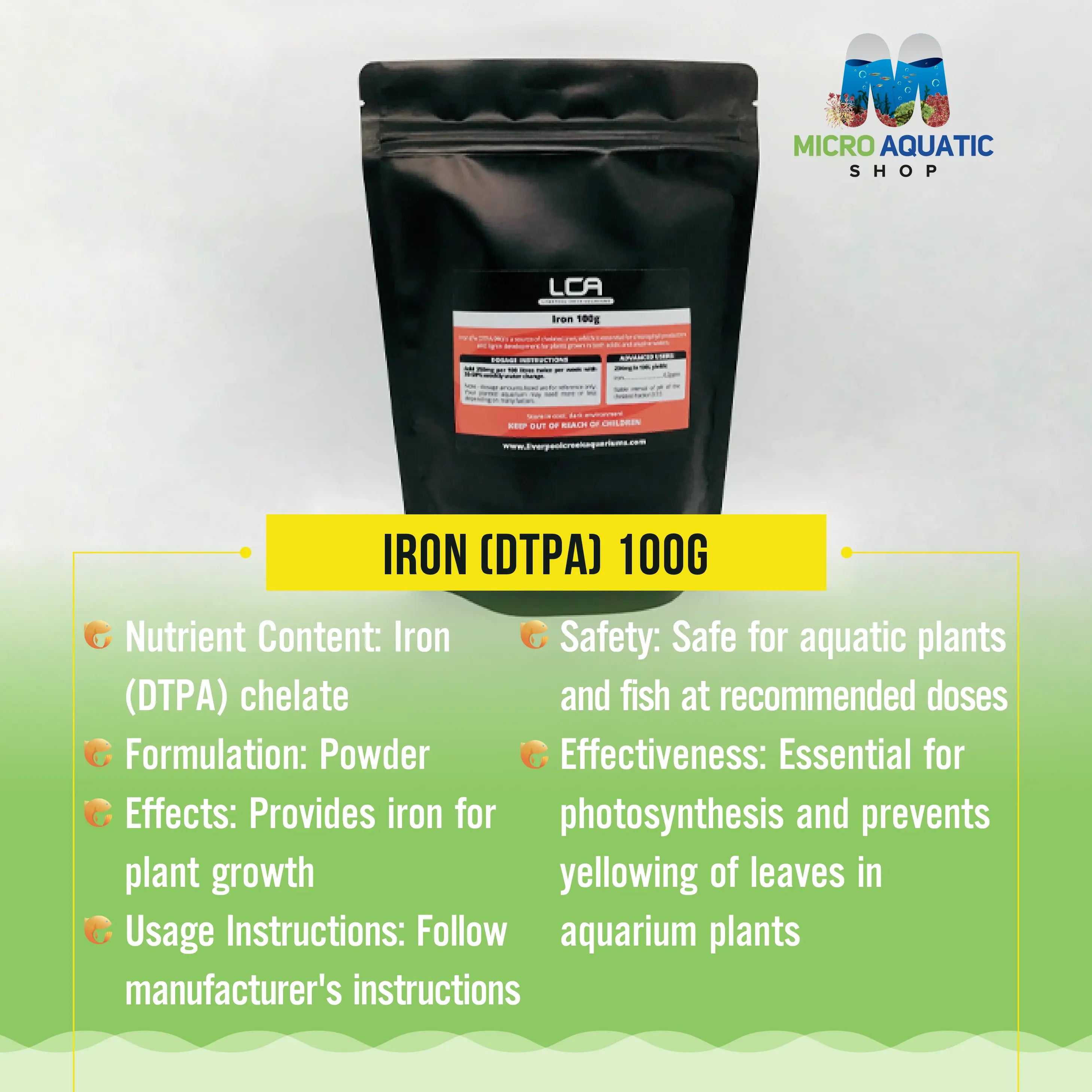 Iron (DTPA) 100g Micro Aquatic Shop