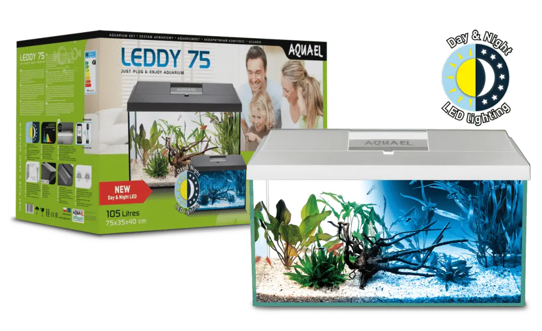 Aquael Leddy Day & Night 75 White Aquarium Set Micro Aquatic Shop