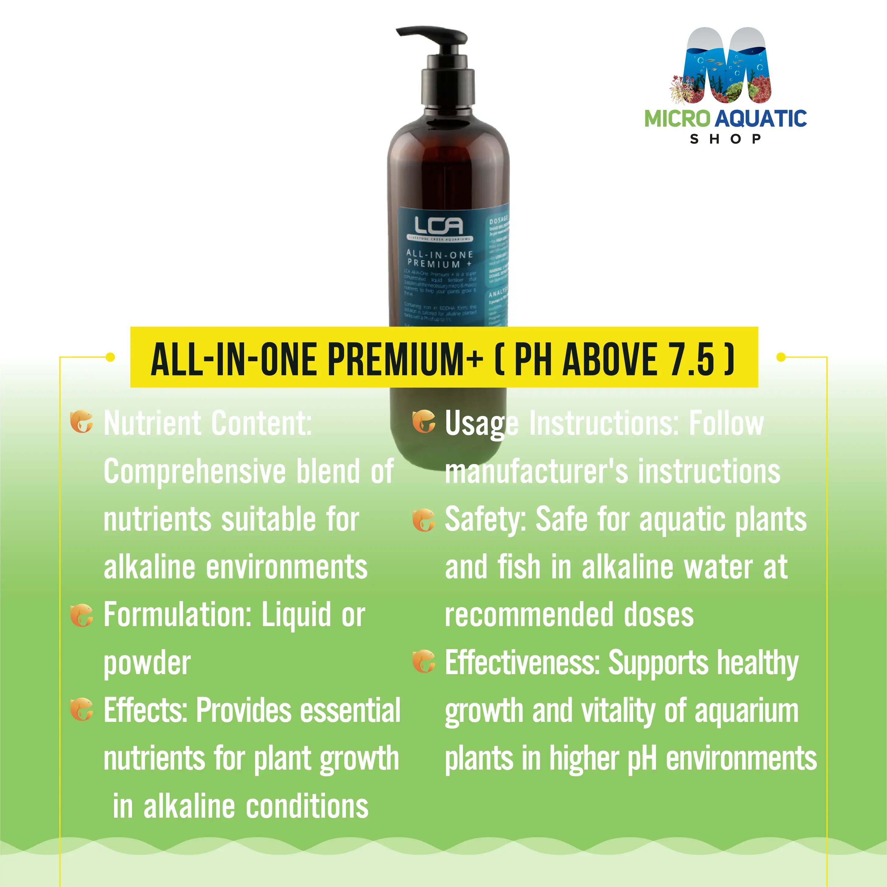 All-in-One Premium+ ( Ph above 7.5 ) Micro Aquatic Shop