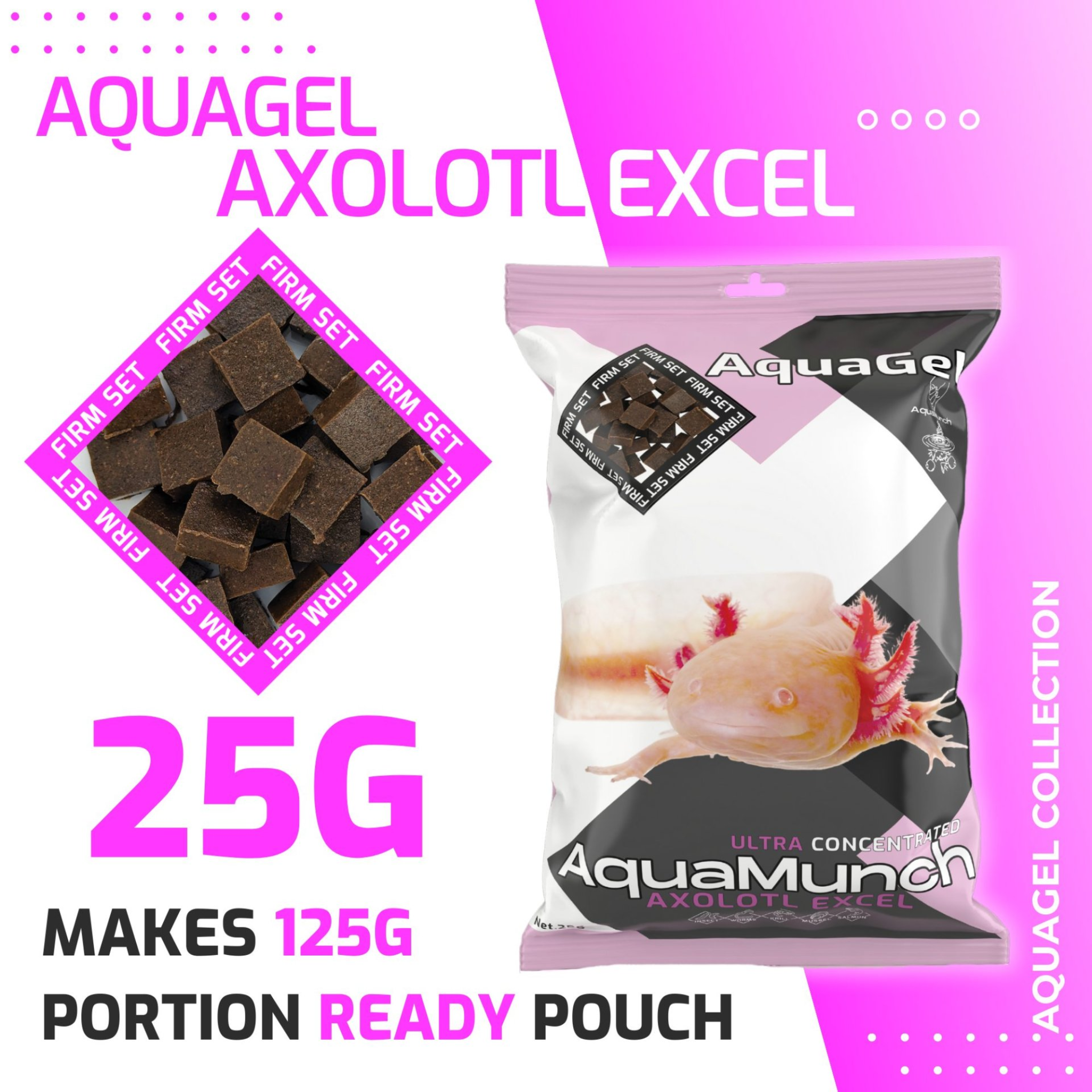 AquaMunch AquaGel Axolotl Excel 25g Ready Portion Aqua Munch