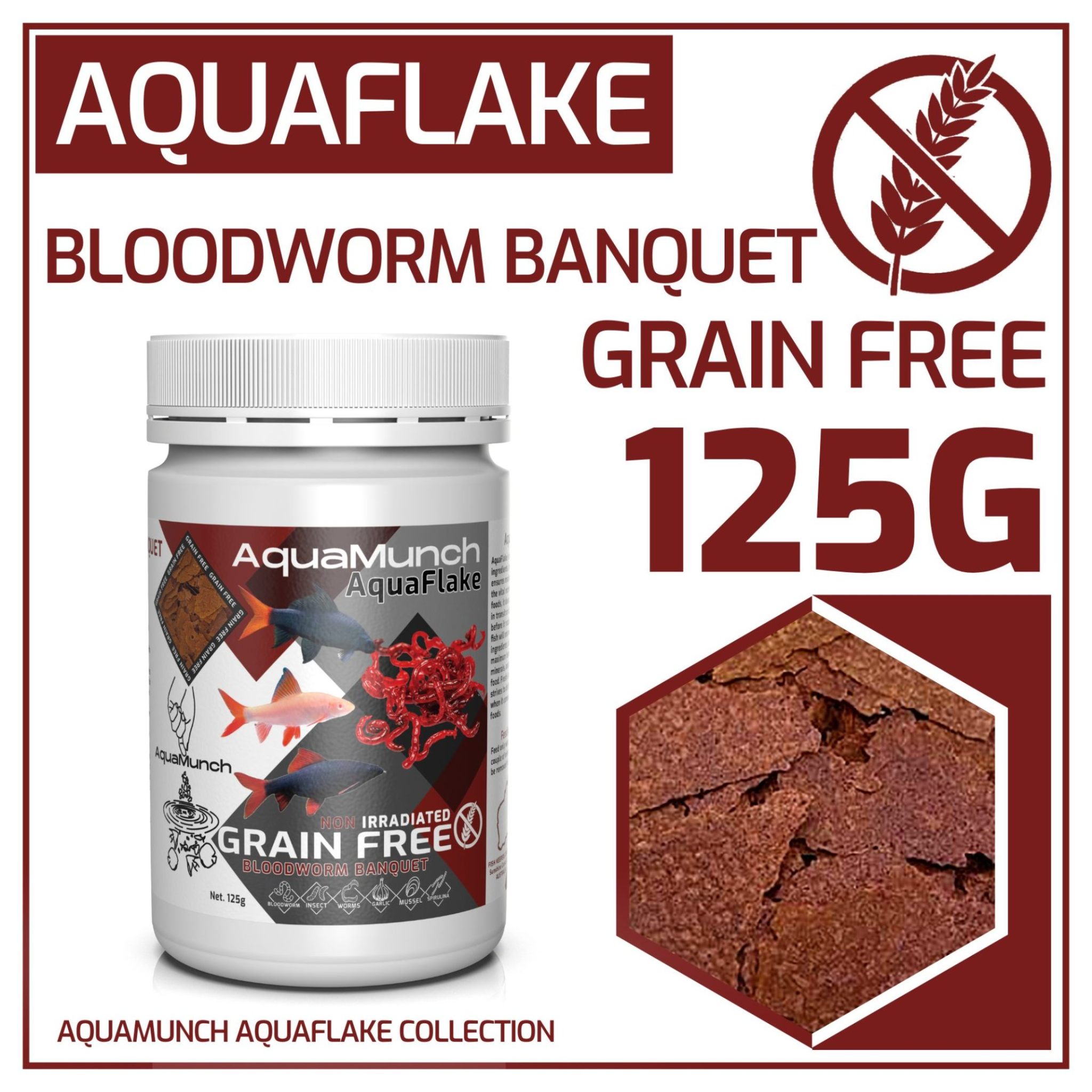 AquaMunch AquaFlake Bloodworm Banquet Flake Aqua Munch