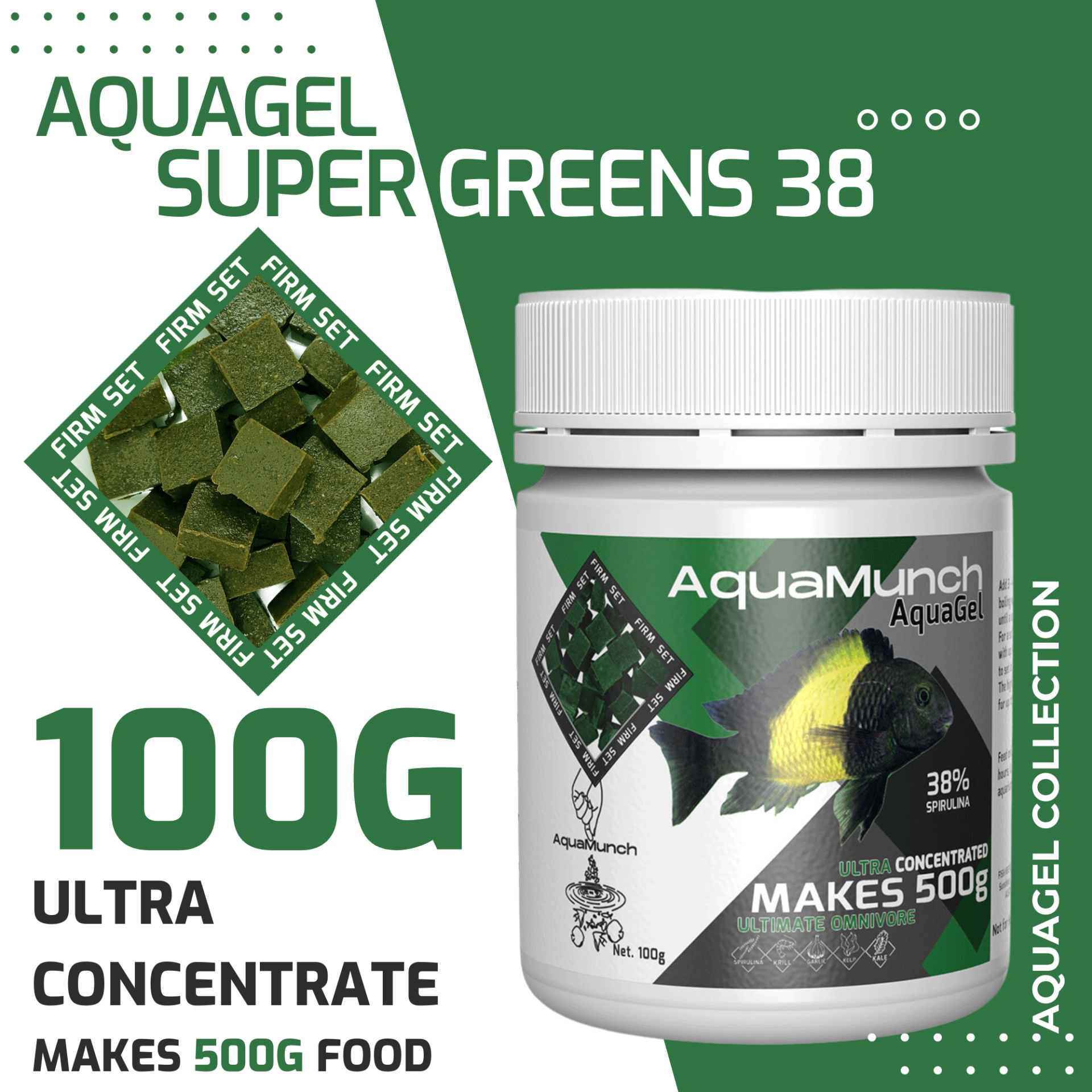 AquaMunch AquaGel Super Greens 100g "Makes 500g" Aqua Munch
