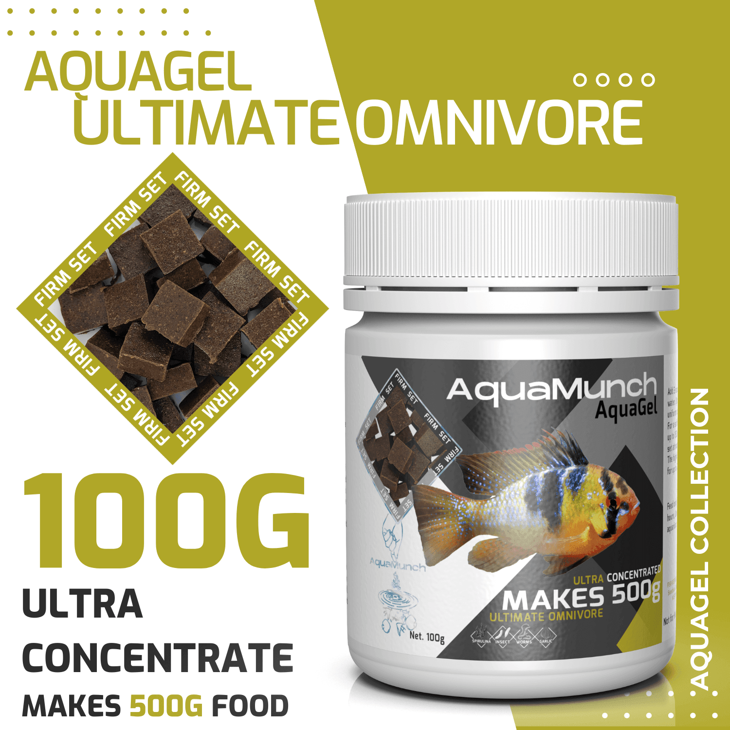 AquaMunch AquaGel Ultimate Omnivore 100g "Makes 500g" Aqua Munch