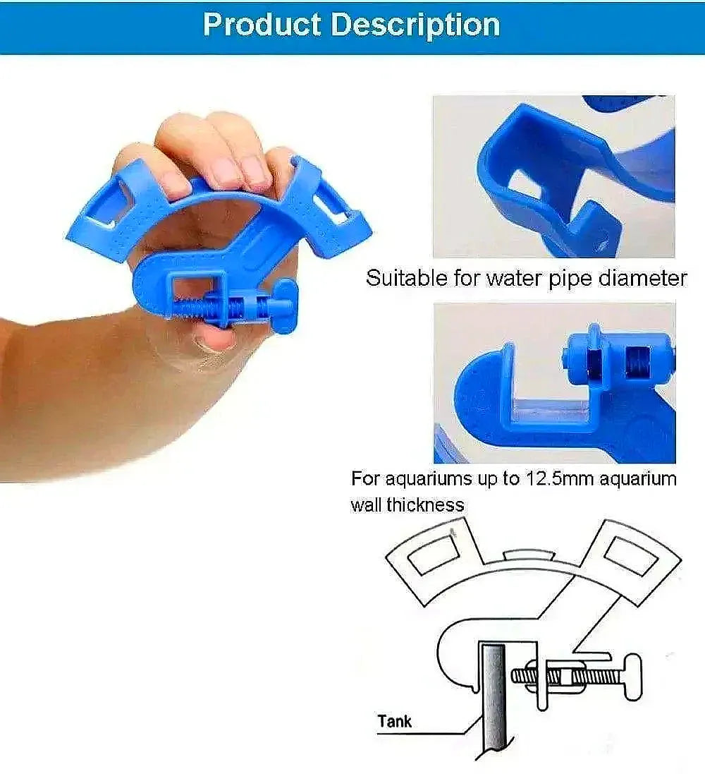 Adjustable Aquarium Water Pipe Holder / Aquarium Hose Holder Clamp