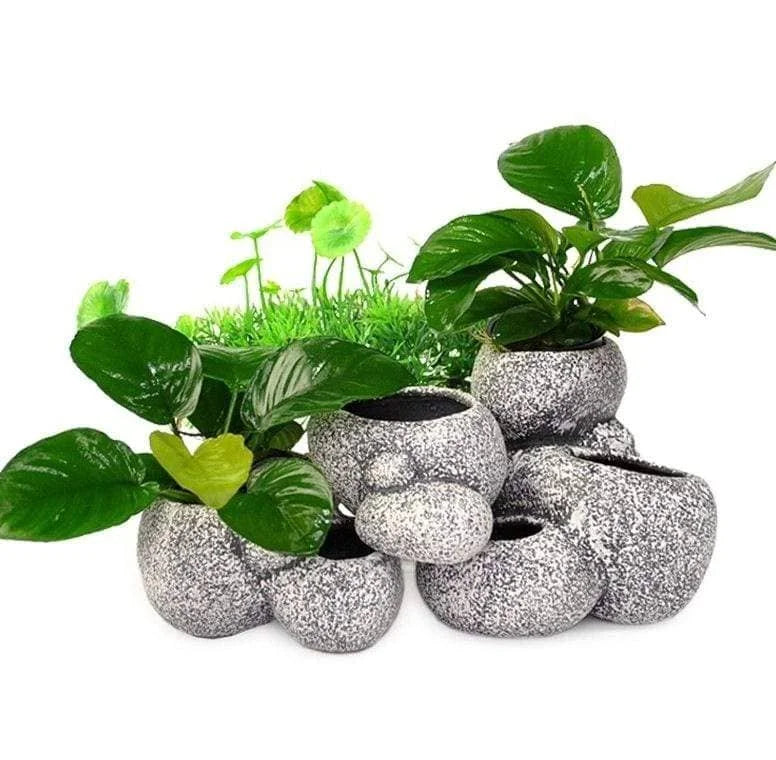 Ceramic Bonsai Stone Up Aqua (L)