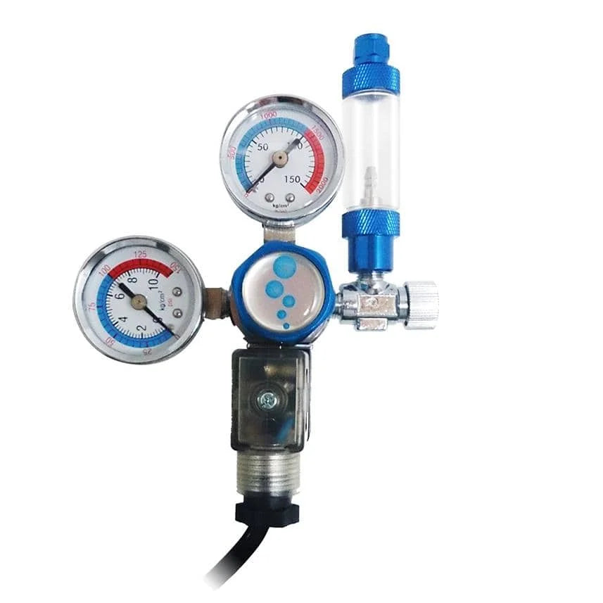 CO2 Regulator with 2 Gauges (Solenoid and Bubble Counter )
