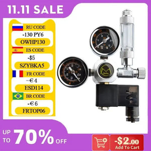 DIY Aquarium CO2 Regulator Magnetic Solenoid Kit Check Valve Fish Tank Accessories CO2 Control System Reactor Generator Set