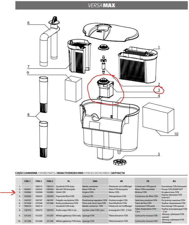 Aquael Versamax FZN-3 Engine Micro Aquatic Shop