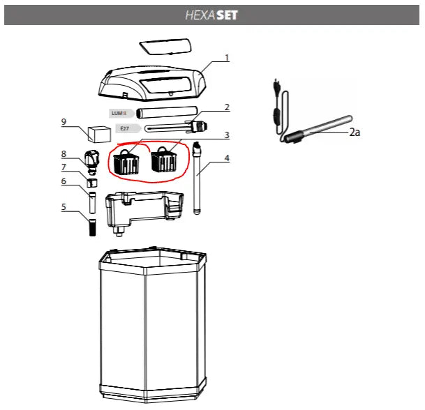 Aquael Cartridge for a Hexagon 60 (Per Piece) Micro Aquatic Shop