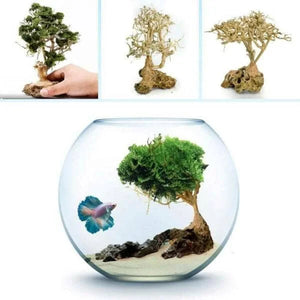 Nature style Driftwood tree on Volcanic Rock -  10cm Tall