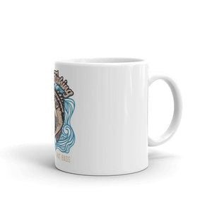 White glossy Base Fishing mug
