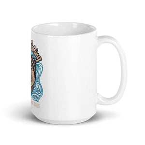 White glossy Base Fishing mug