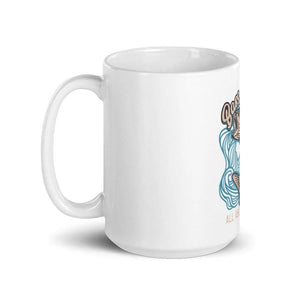White glossy Base Fishing mug