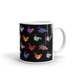 White glossy Colorful Shrimps mug