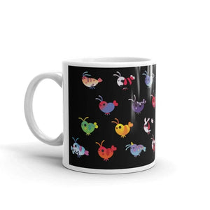 White glossy Colorful Shrimps mug