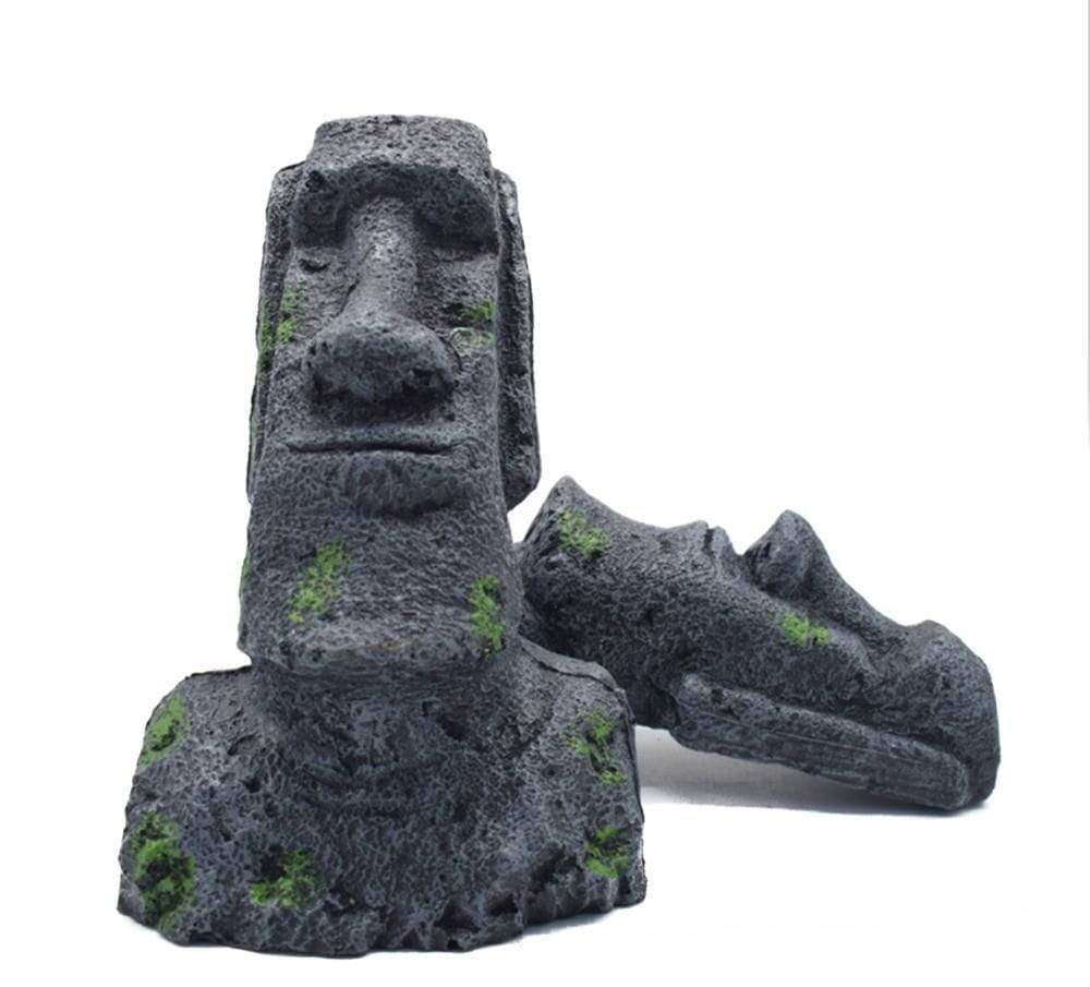 Micro Aquatic Shop Aquarium Decorations 1 Pc Easter Island Stone Statue Aquarium Decoration ( Xlarge )