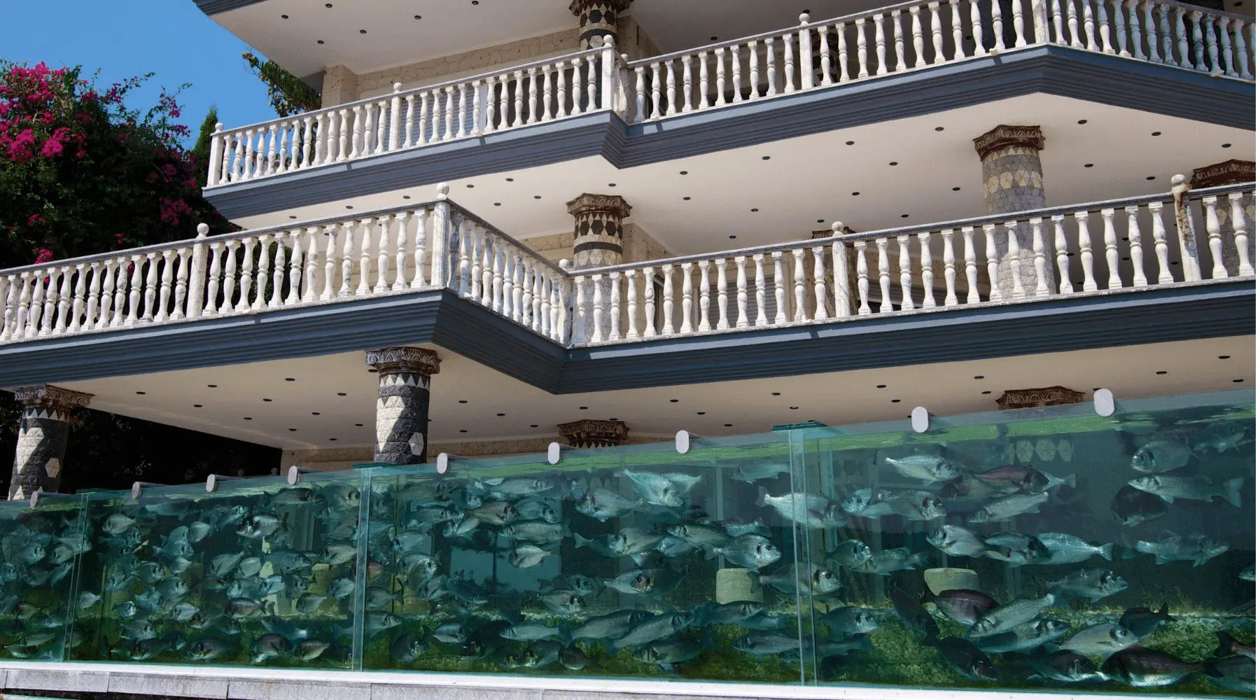 ECCENTRIC MAN WHO BUILD 50M AQUARIUM FENCE AROUND HIS MANSION
