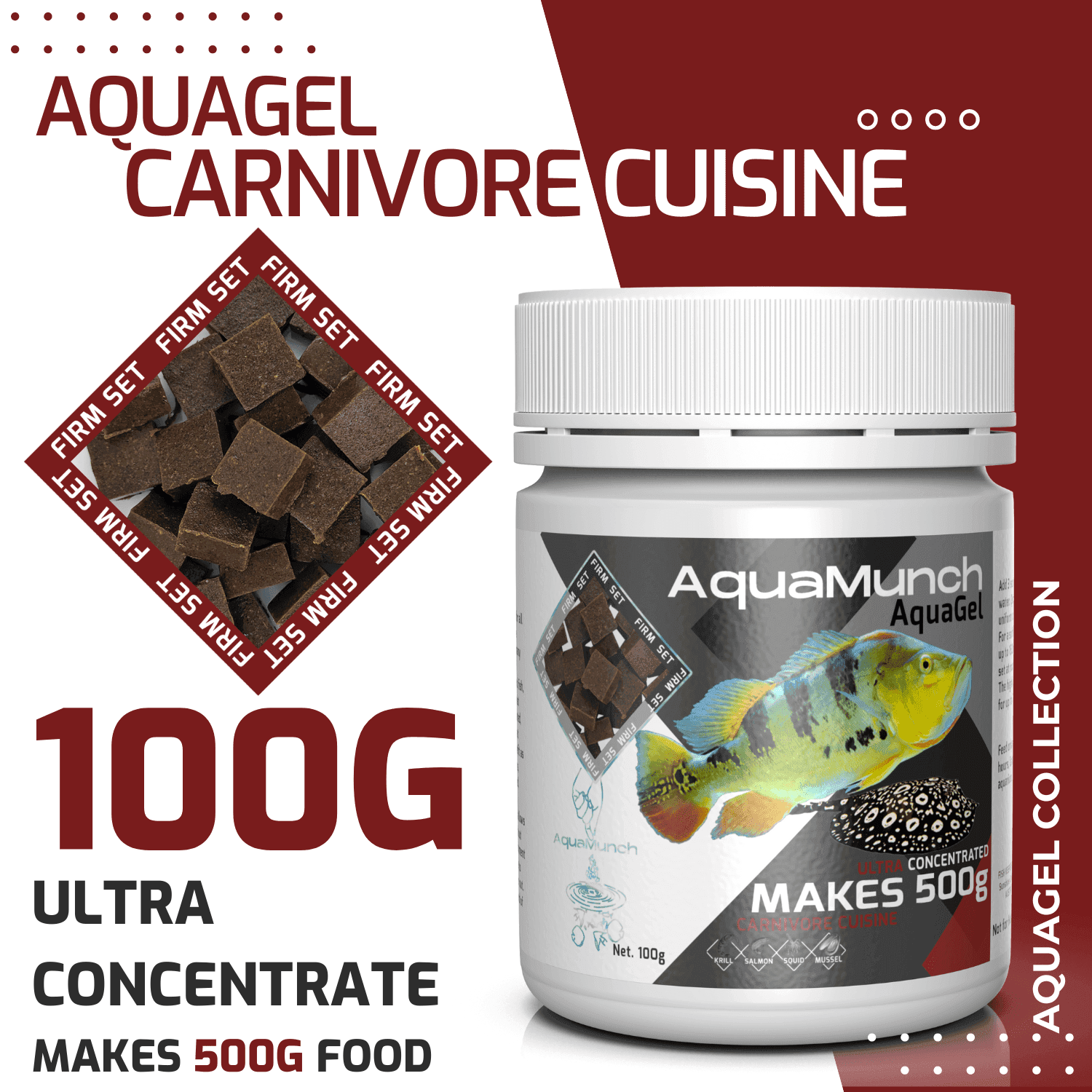 AquaMunch AquaGel Carnivore Cuisine 100g "Makes 500g" Aqua Munch