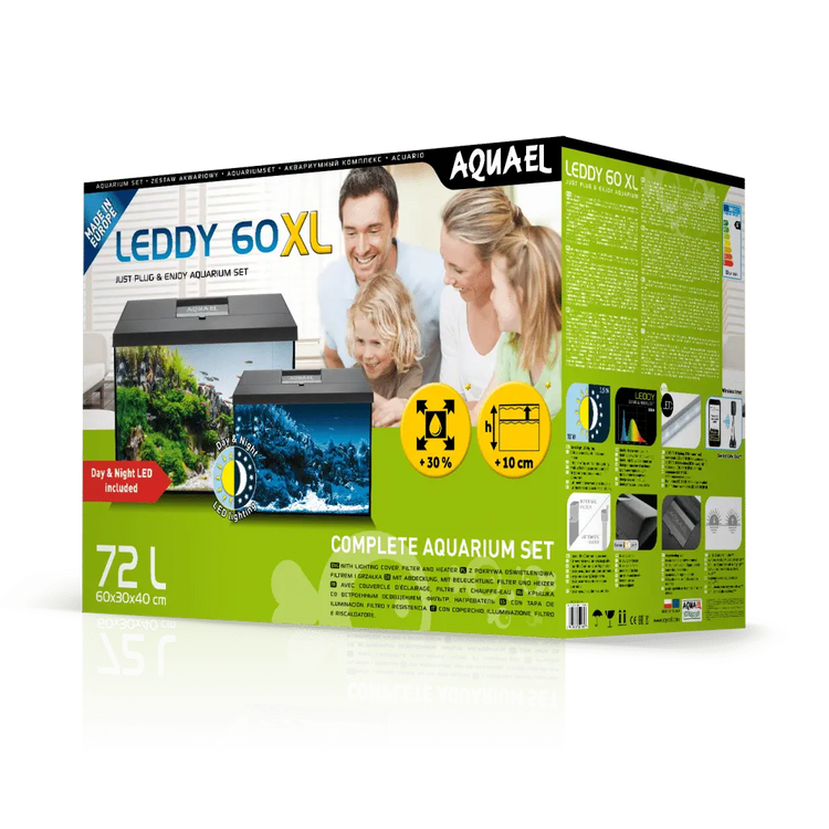 Aquael Leddy Day &amp; Night 60XL Black Aquarium Micro Aquatic Shop