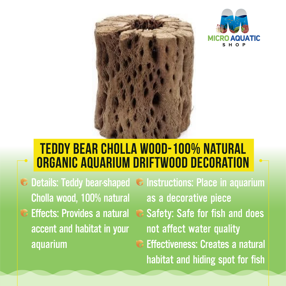 Teddy Bear Cholla Wood-100% Natural-Organic Aquarium Driftwood Decoration
