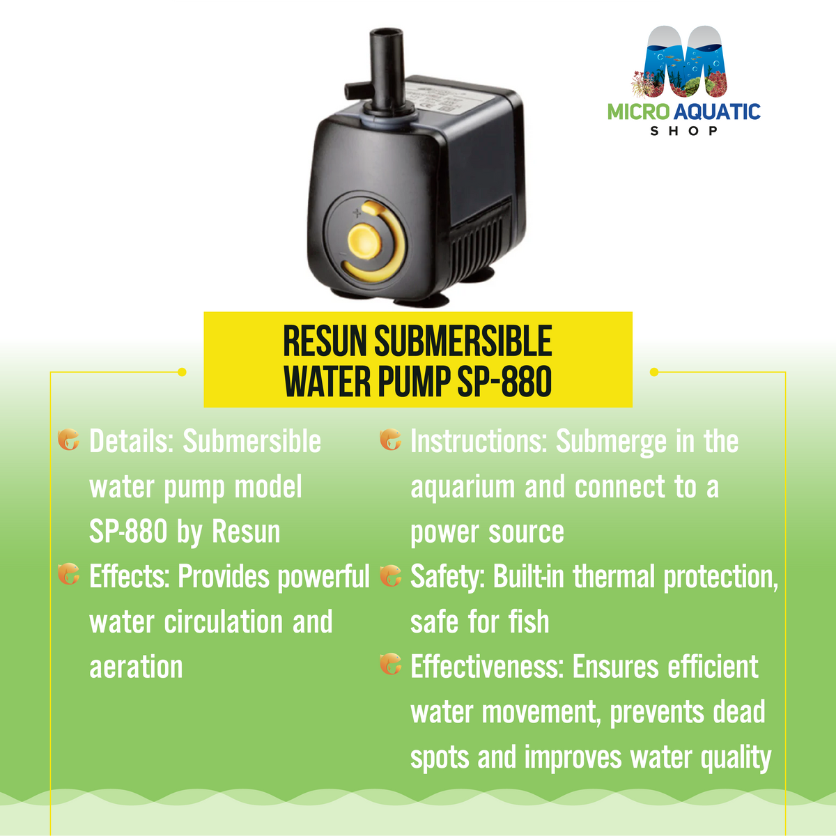 Resun Submersible Water Pump SP-880