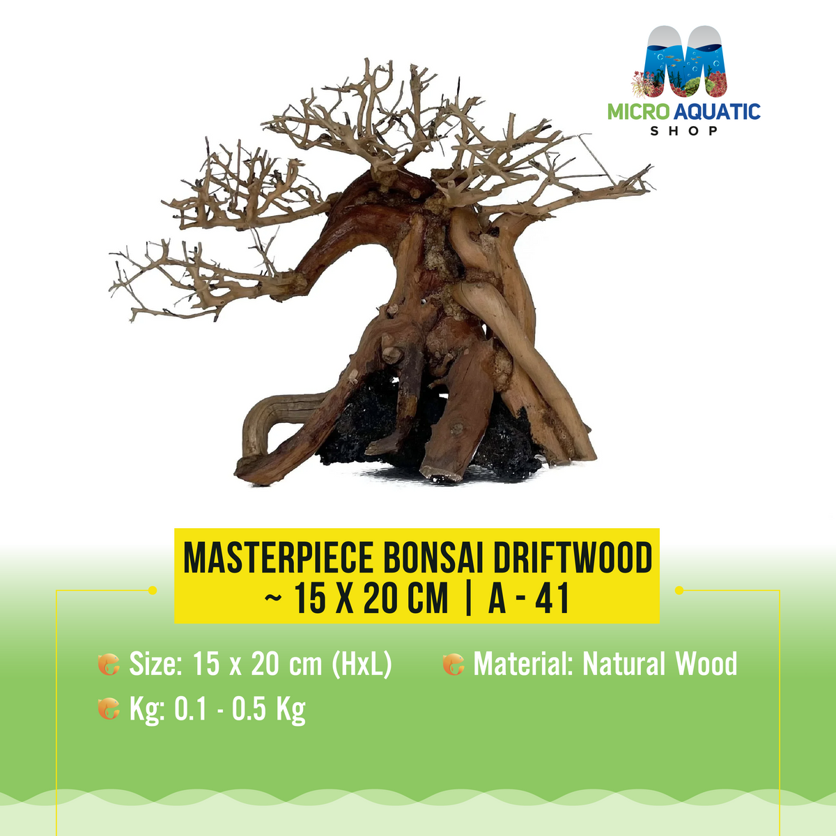 Masterpiece Bonsai Driftwood ~ 15 x 20 cm | A - 41