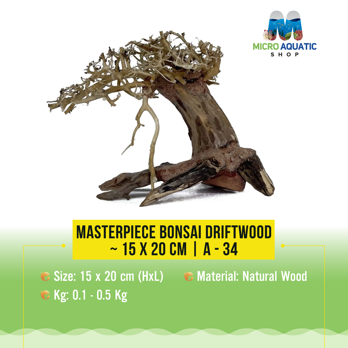 Masterpiece Bonsai Driftwood ~ 15 x 20 cm | A - 34