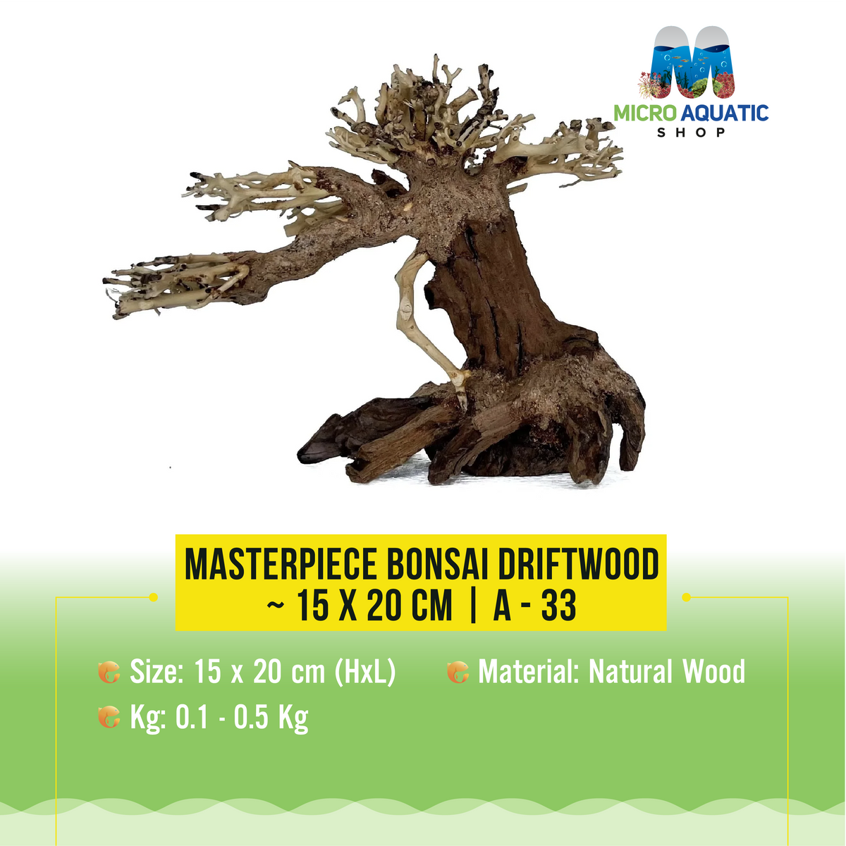 Masterpiece Bonsai Driftwood ~ 15 x 20 cm | A - 33