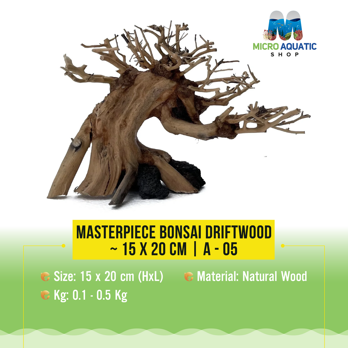 Masterpiece Bonsai Driftwood ~ 15 x 20 cm | A - 05