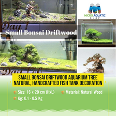 Small Bonsai Driftwood Aquarium Tree| Natural, Handcrafted Fish Tank Decoration