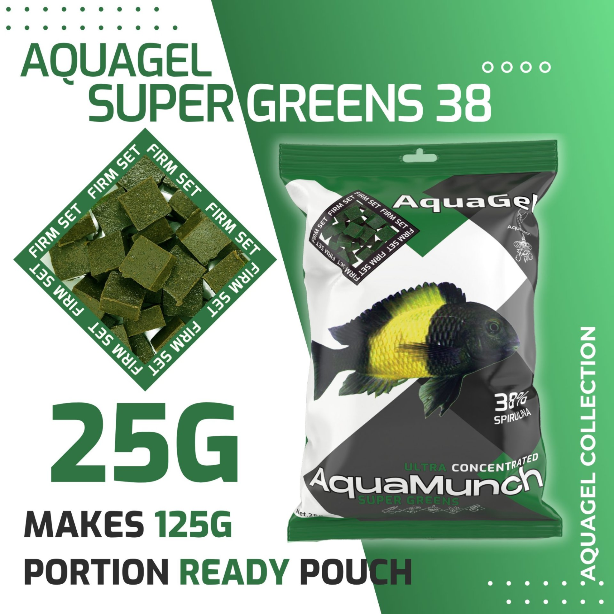 AquaMunch AquaGel Super Greens 38 25g Ready Portion Aqua Munch