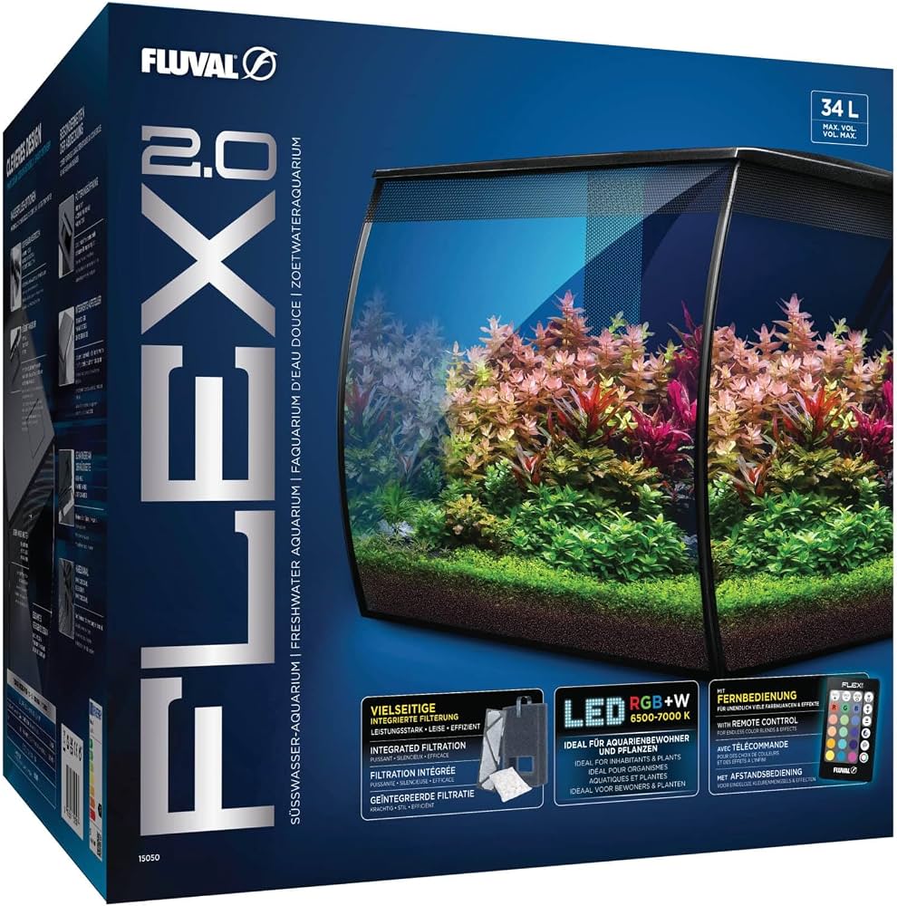Fluval Flex Aquarium 2.0 34ltr Black Micro Aquatic Shop