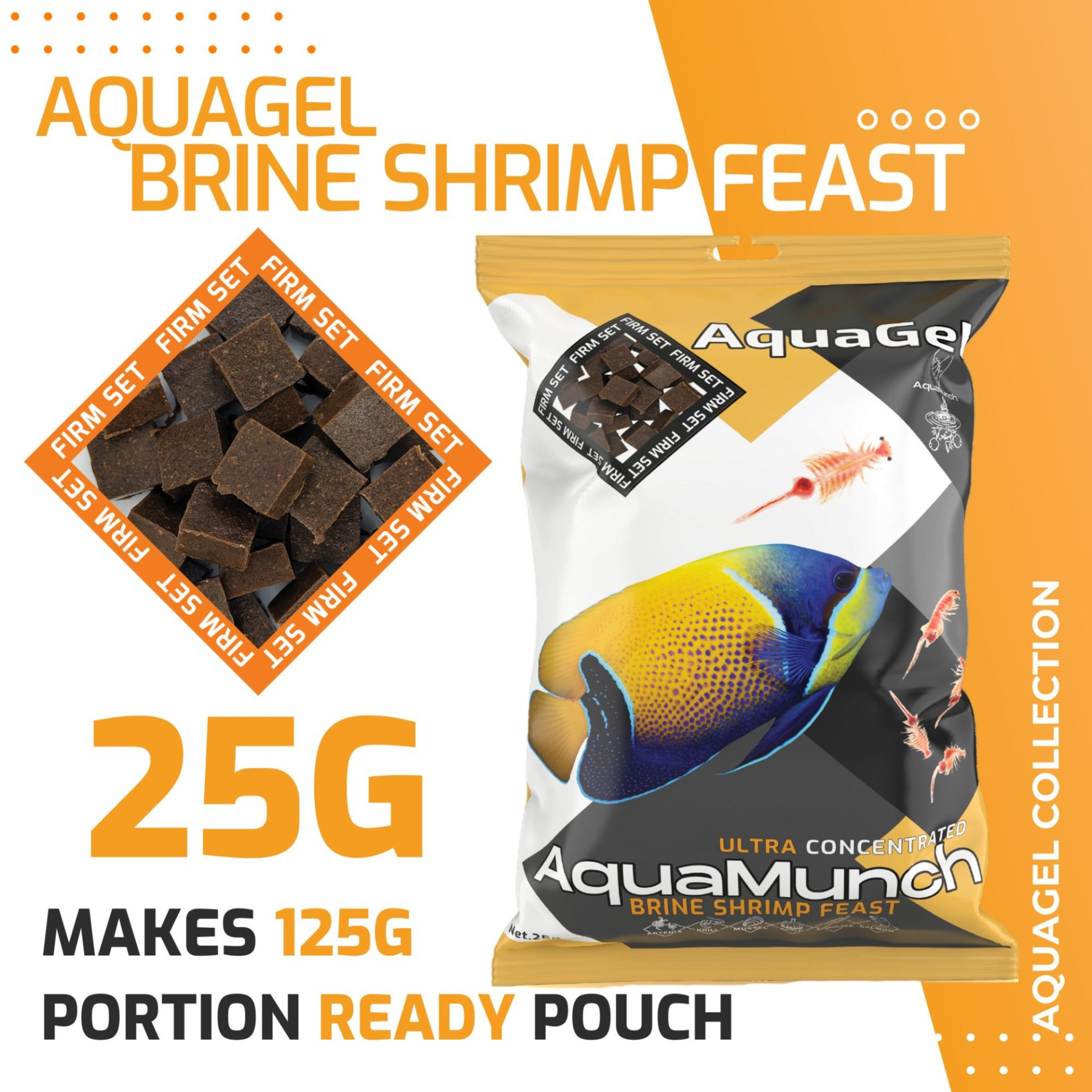 AquaMunch AquaGel Brine Shrimp Feast 25g Ready Portion Aqua Munch