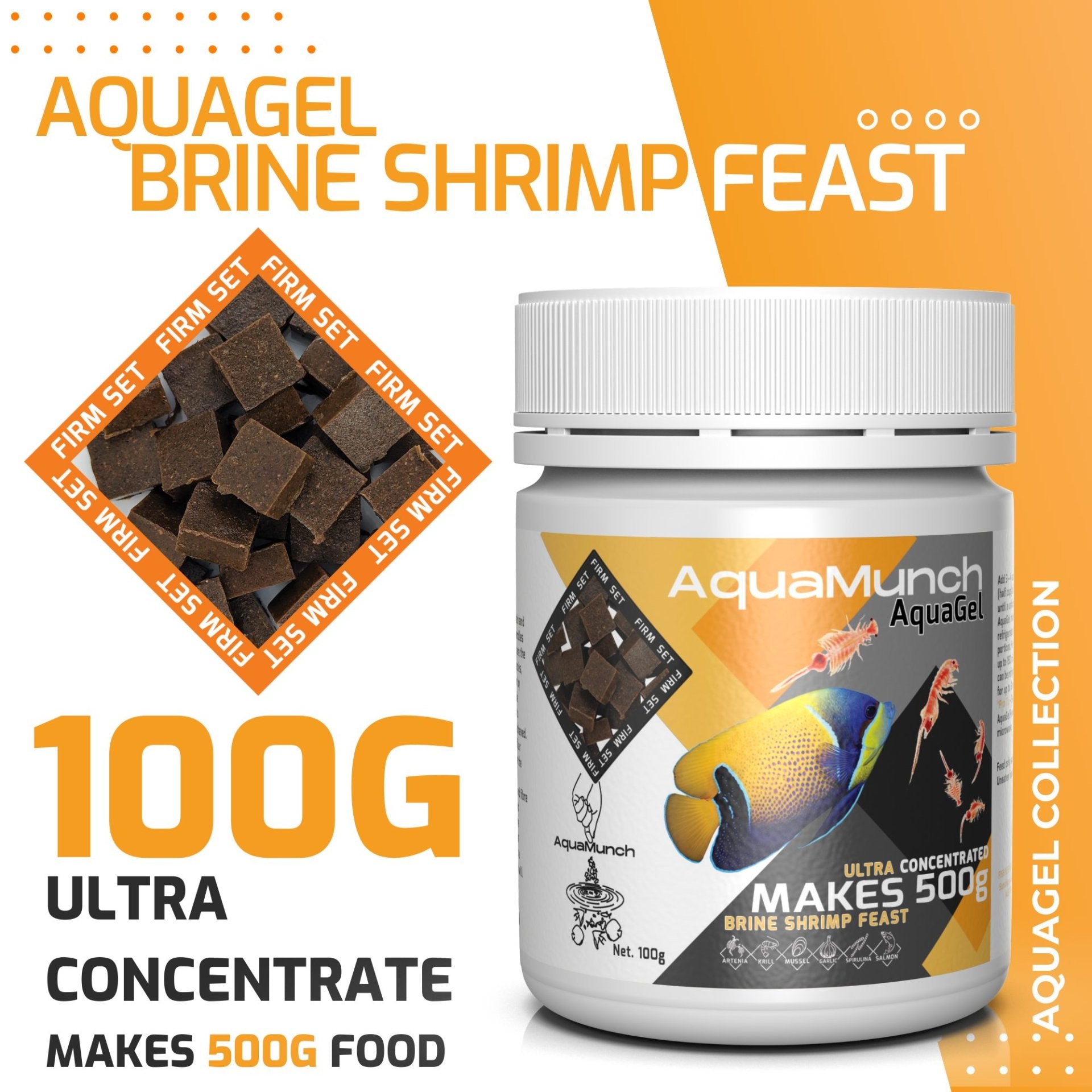 AquaMunch AquaGel Brine Shrimp Feast 100g "Makes 500g" Aqua Munch