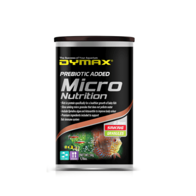 DYMAX MICRO NUTRITION 50G SINKING GRANULE (0.3MM)