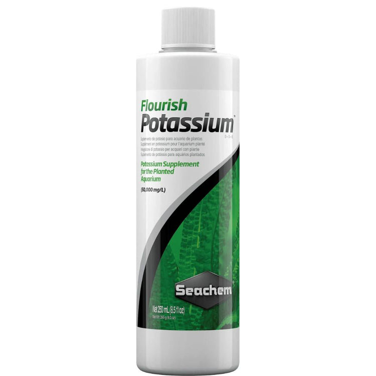 Seachem Flourish Potassium-" Correct yellowing of leaves, pinholes in older leaves, and overall weak plant growth" Micro Aquatic Shop
