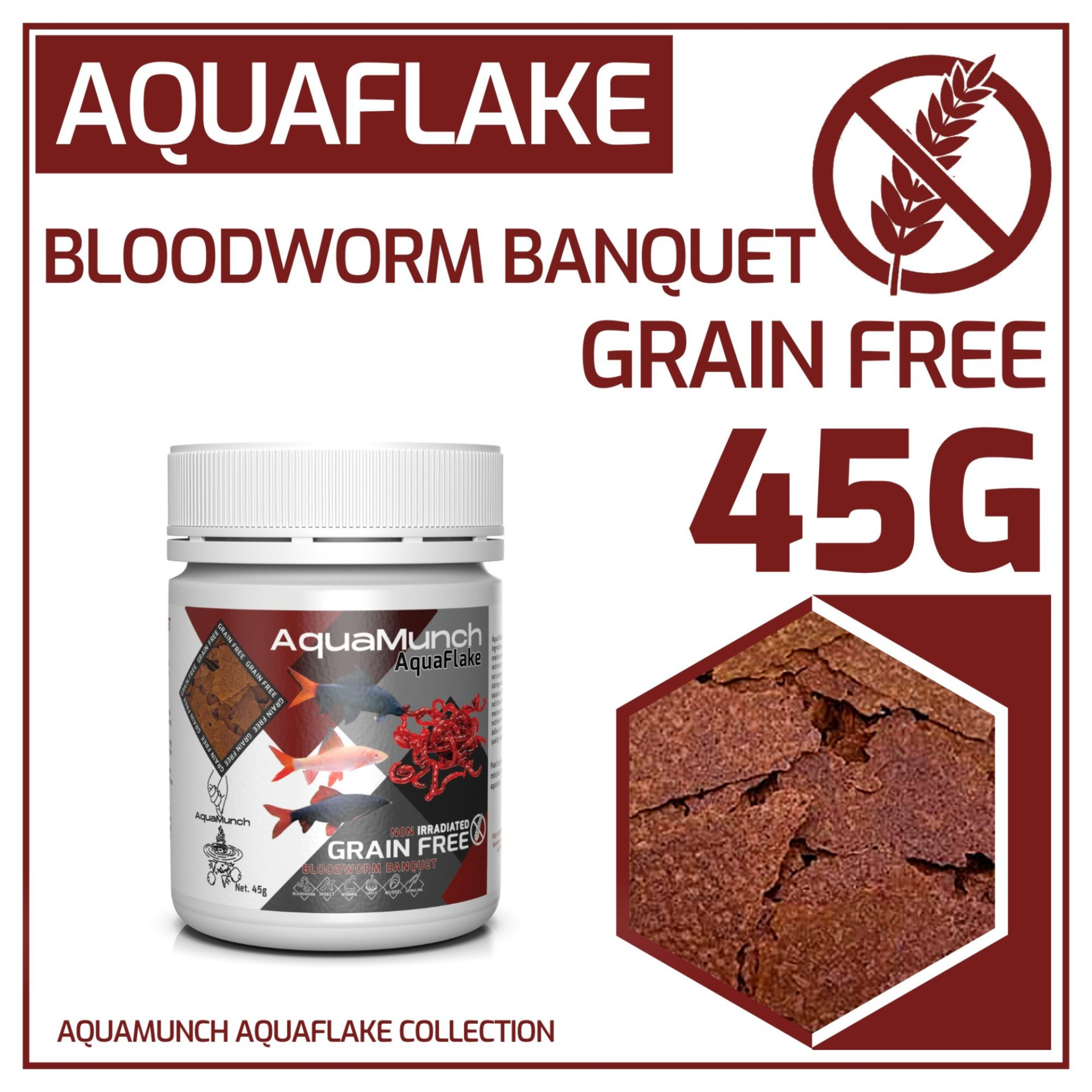 AquaMunch AquaFlake Bloodworm Banquet Flake Aqua Munch