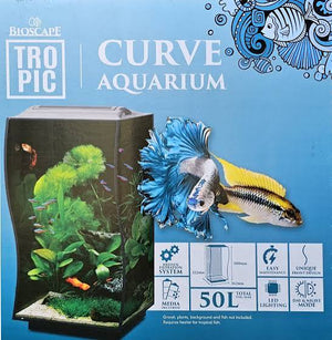 Bioscape CURVE Nano Aquarium Black 50 x 36 x 36cm Micro Aquatic Shop