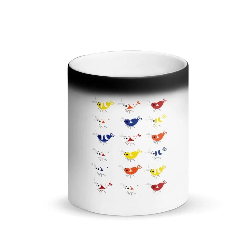 Matte Black Colorful Shrimps Magic Mug