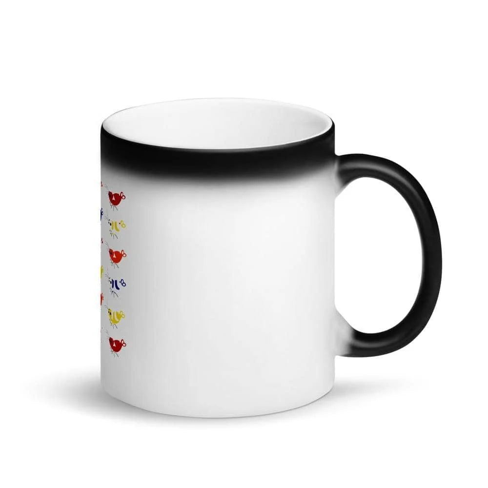 Matte Black Colorful Shrimps Magic Mug