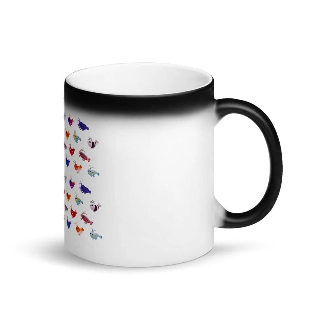 Matte Black Cute Shrimps Magic Mug