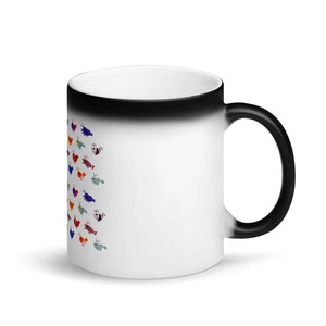 Matte Black Cute Shrimps Magic Mug