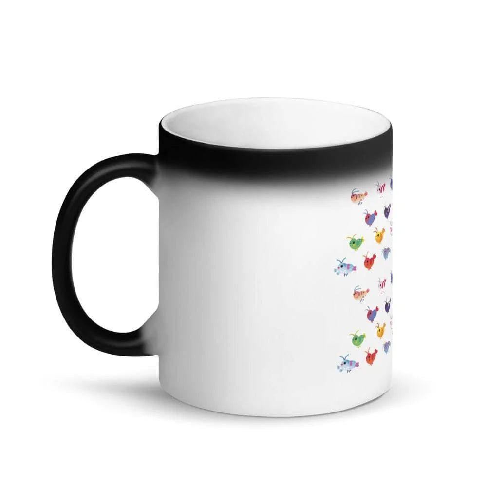 Matte Black Cute Shrimps Magic Mug