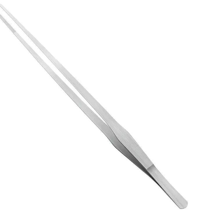 Straight stainless steel aquarium planting tweezers, 38cm.