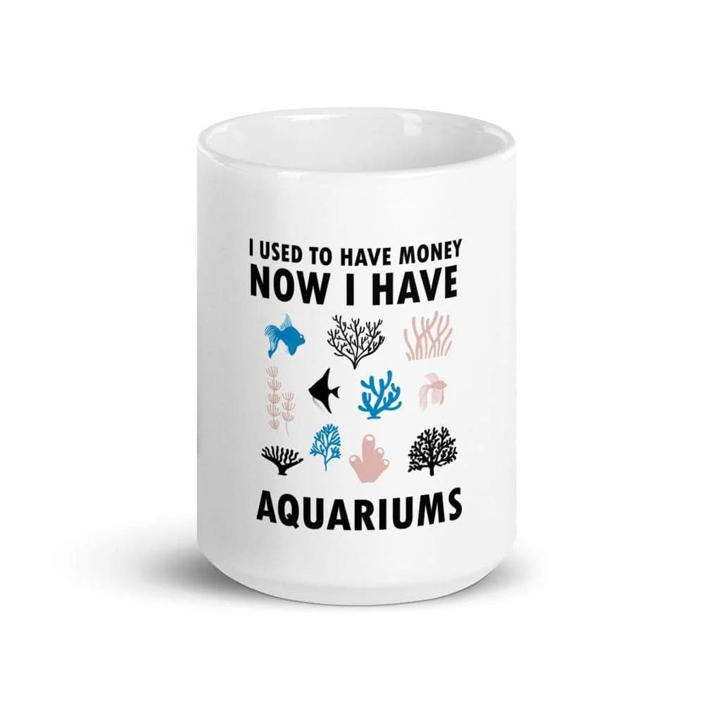 White glossy Aquarium mug