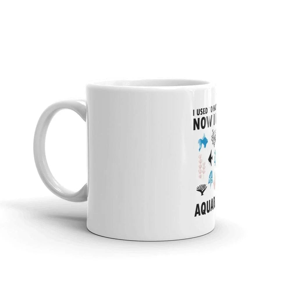 White glossy Aquarium mug