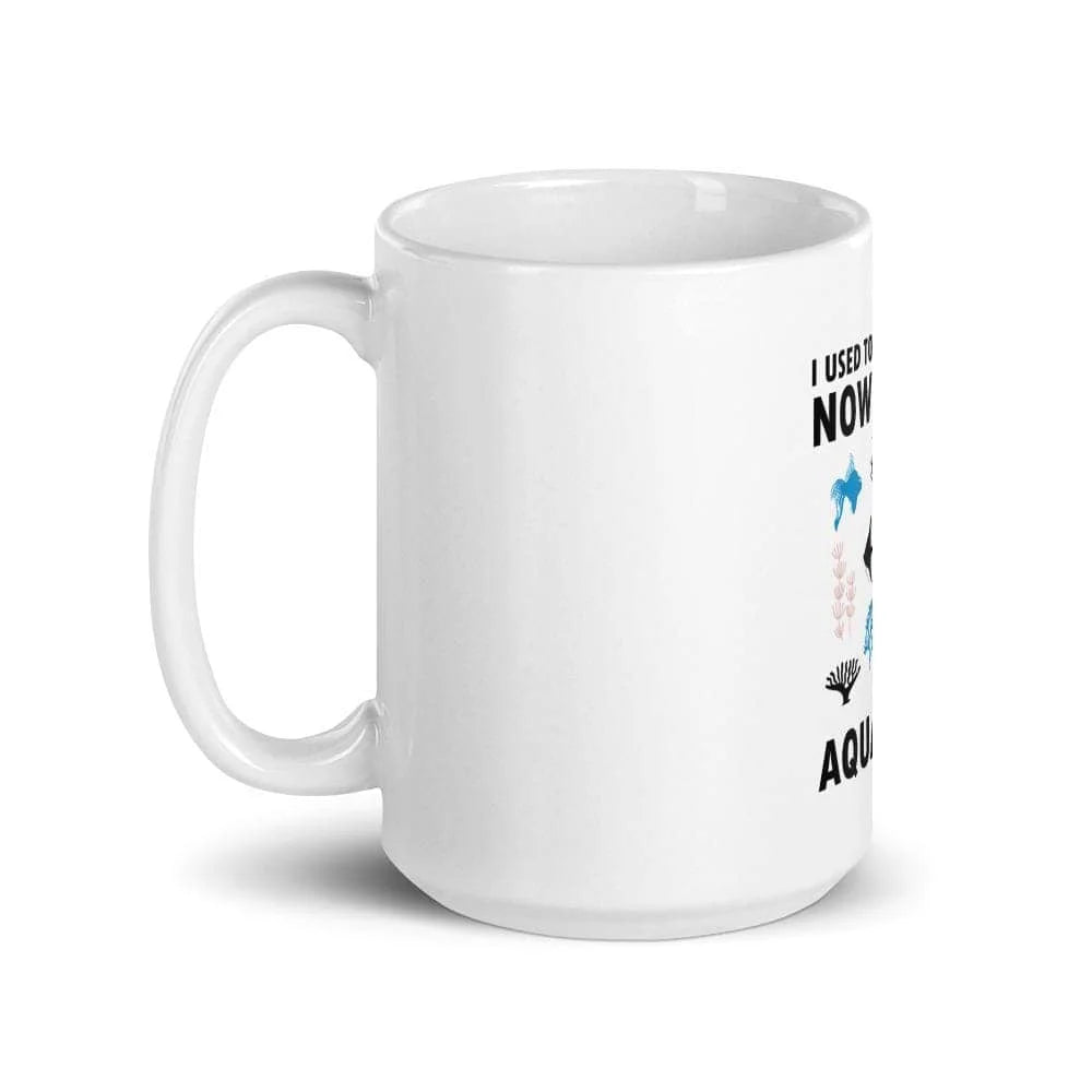 White glossy Aquarium mug