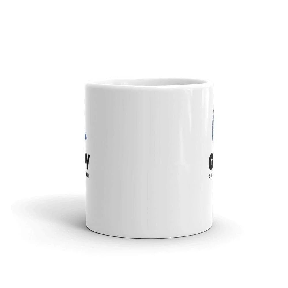 White glossy Guppy mug